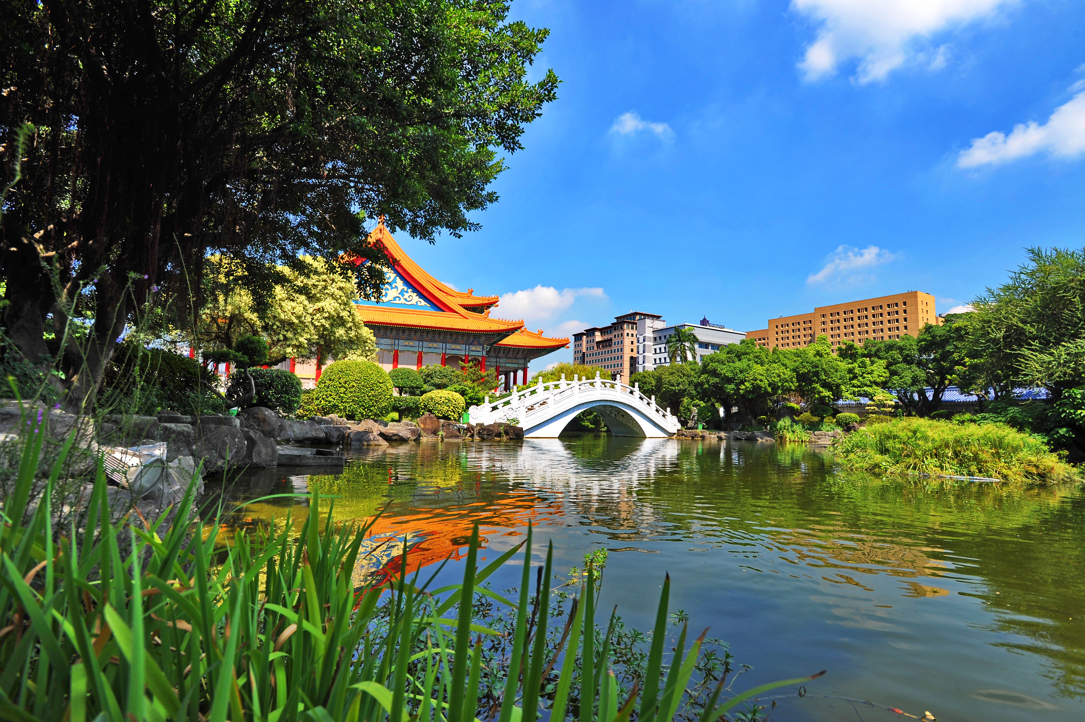 中正紀念堂園區建築導覽光華池 含錦鯉 水生植物